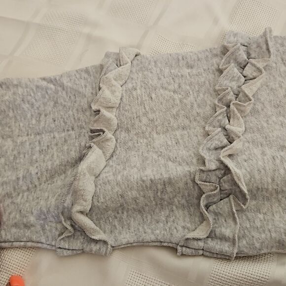 Garage Ladies Crop Sweater With Ruffled Long Sleeves XS Gray - Picture 16 of 16